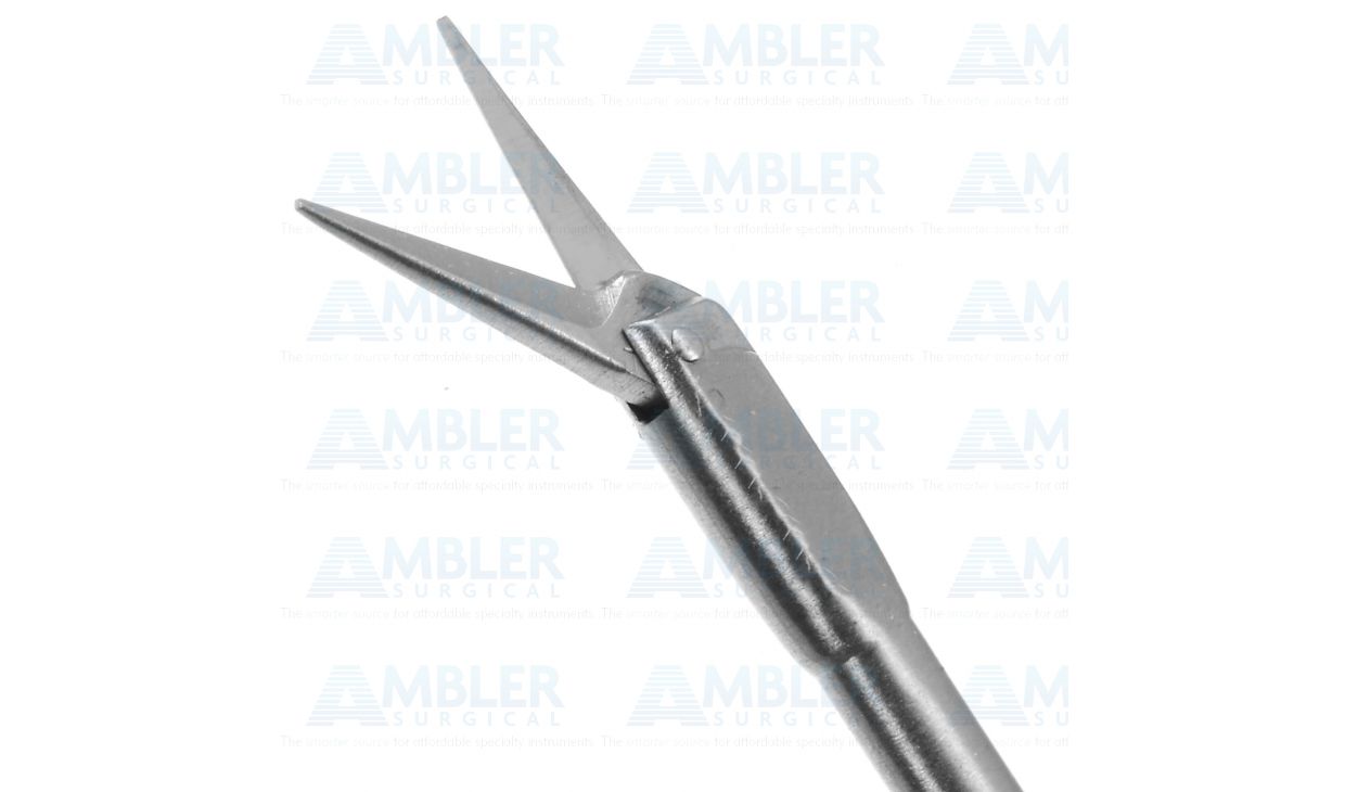 Jako Micro-Laryngeal Scissors, 9 1/4" (23.5 Cm) Shaft, Curved Right, Vertical Cut