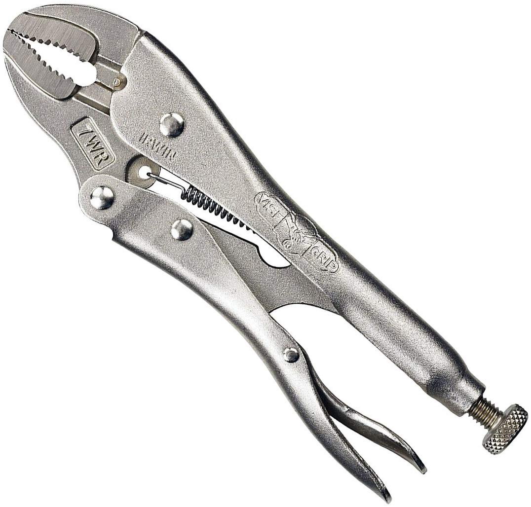 Locking Pliers, Reinforced Jaw Hinge, Self-Locking Lever W/ Adjustment Screw & One-Handed Quick Release, 8" (20.3 Cm)