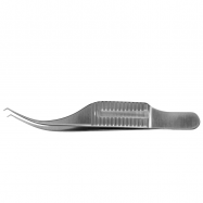 Troutman-Barraquer Corneal Utility Forceps, 1x2 Teeth On 45 Degree Angle, Slightly Overlapping, 3" (7.0 Cm), 0.30 Mm Teeth W/ Platform