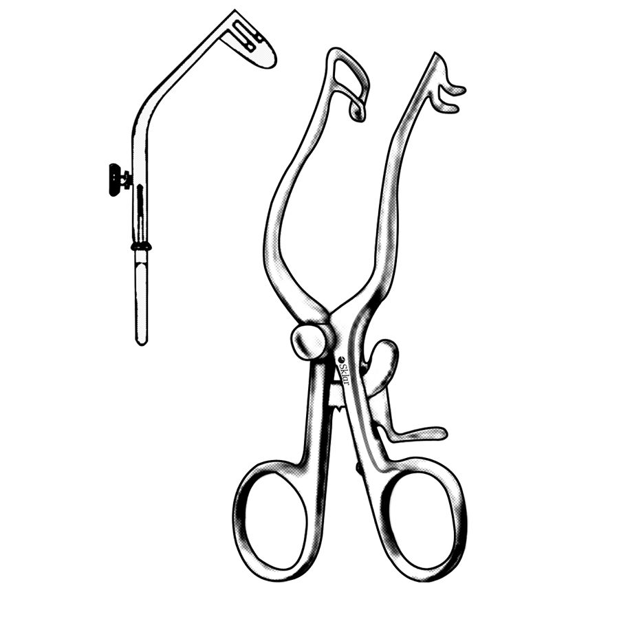 Bellucci Retractor, Arms Curved Downwards, 3x3 Sharp Prongs, 20.0 Mm Deep, 5 1/8" (13.0 Cm)